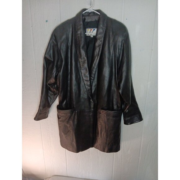 W Leather By Wilson’s Women’s Black M Vintage 80’s Long Length Winter Fall Coat